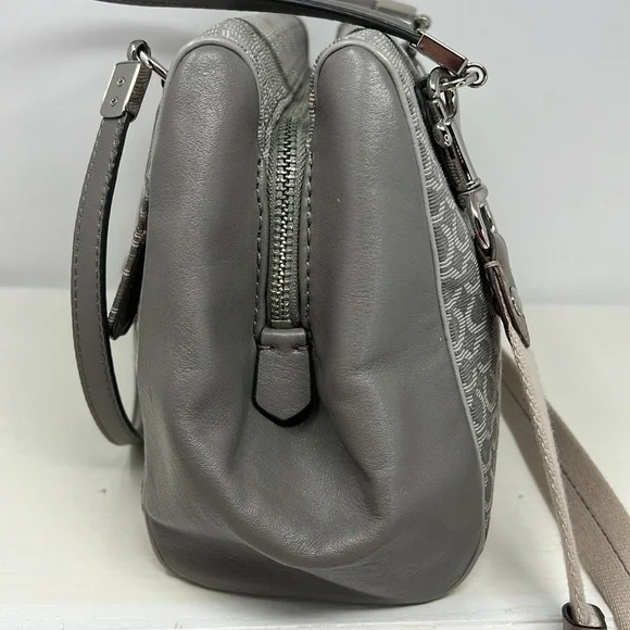 Coach Madeline Madison 25215 Gray Jacquard Leather Satchel Shoulder Crossbody